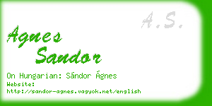 agnes sandor business card