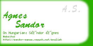 agnes sandor business card